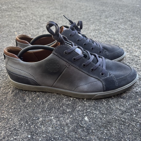 ECCO Collin 2.0 Sneaker Mens US Size 12 EU 46 Gray Leather Soft - Picture 2 of 14